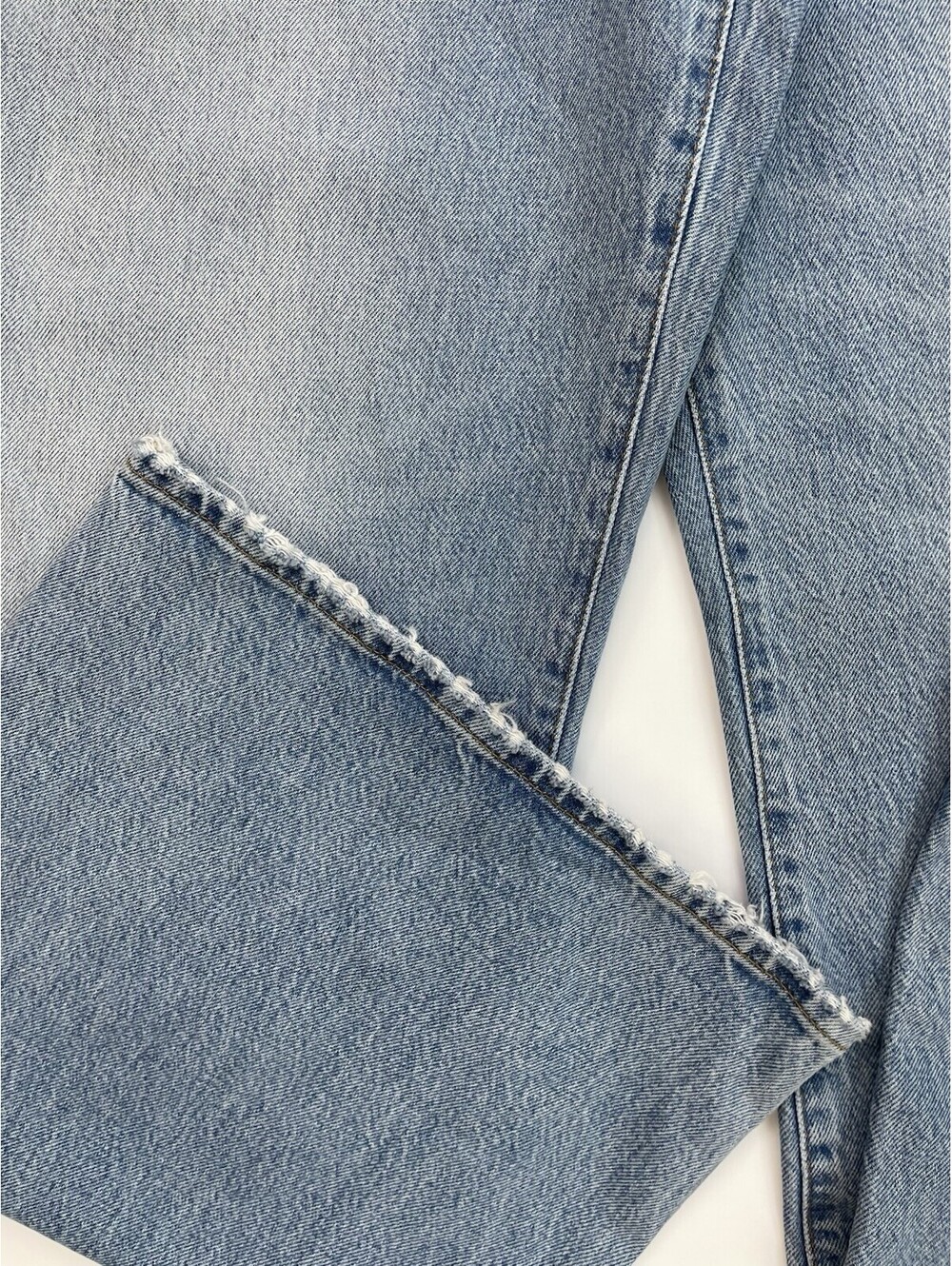 FRAME Amelia Gray The Pixie Gray Jeans 34 Low Rise Wide Leg Blue Wash - Picture 4 of 10